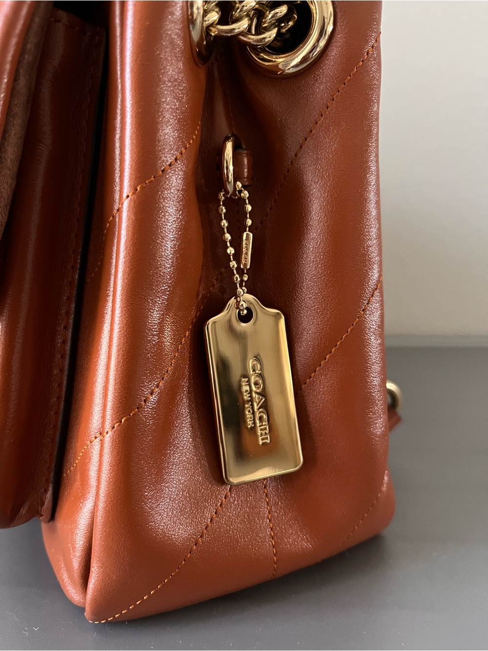 Coach Elodie Quilted Leather Cinnamon Crossbody Bag - Picture 6 of 11